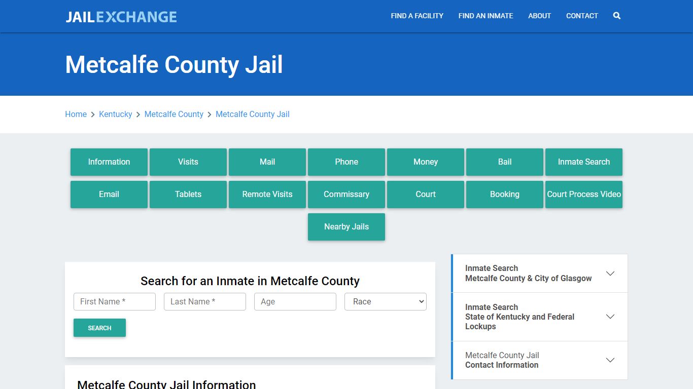 Metcalfe County Jail Roster Lookup, KY, Inmate Search